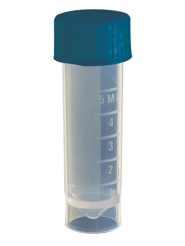 SCT-5ML | Axygen® 5 mL Self Standing Screw Cap Transport Tube,Blue Cap, Clear, Nonsterile, 1000 Tubes,Caps/CS