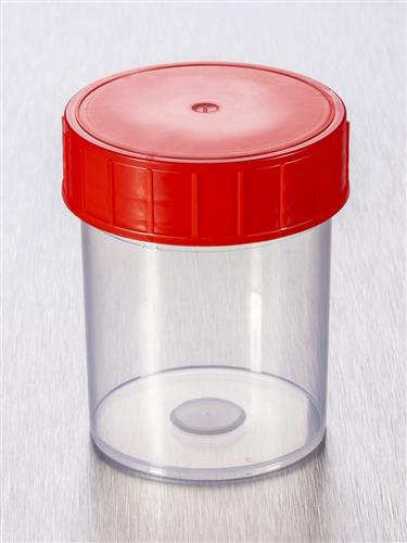 TP52C-002 | Corning® Gosselin™ Straight Container, 125 mL, PP, Red Screw Cap, Assembled, Sterile, 380/Case