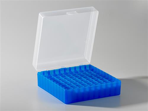 TR8300-B | Axygen® Microcentrifuge Tube Storage Box, 100 x 1.5 to 2.0 mL, Blue