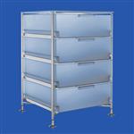 209464 | Cabinet 4 Drawer Fixed Feet PMMA SS