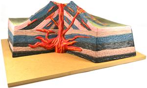 BD0082 | Active Volcano Model, 17 Inch - with Cut Away View - Table Top - Eisco Labs