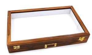 BI0130 | Polished Wood Insect Storage Box (17.7 x 12 x 2.7 in) - Ideal for Preserving and Displaying Insects - Entomology Collection Case-  Eisco Labs