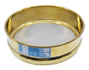 BI0139BRF | Test Sieve, 8 Inch - Full Height - ASTM No. 230 (63µm) - Brass Frame with Stainless Steel Wire Mesh - Eisco Labs