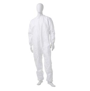 IC181SWH4X002500 | 4X White Coverall Zipper Front Elastic Wrist And A