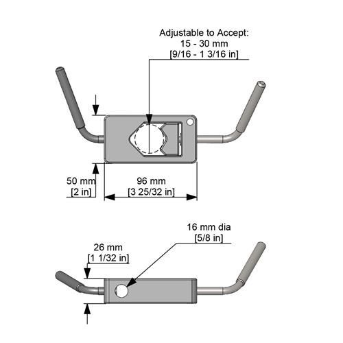 A122 | Clamp accepts 16 mm support rod 15 to 30 mm stand