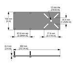 A129 | Plate Mount 100 x 260 mm includes hardware SS