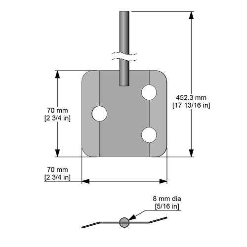 A150 | Impeller Square Blade 71 x 71 mm welded to 400 x 8