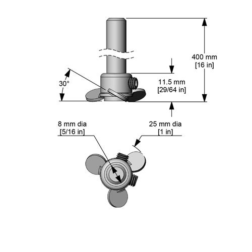 A190 | Impeller Propeller 25 mm dia attached with set scr