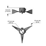 A553 | Blade Turbine 2 in dia with 3 8 in bore. with set