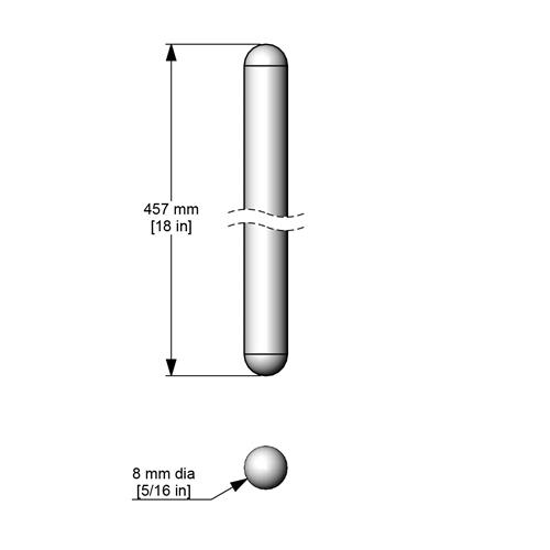 A722 | shaft 457 x 8 mm 316 SS passivated