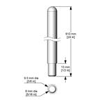 A743 | shaft 610 x 9.5 mm with 13 x 8 mm end 316 SS passi