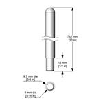 A753 | shaft 762 x 9.5 mm with 13 x 8 mm end 316 SS passi
