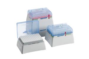 0030075285 | epT.I.P.S.® Racks, Biopur®, 0.25 – 2.5 mL, 115 mm, red, colorless tips, 240 tips (5 racks × 48 tips). Replaces order no. 0030075382.