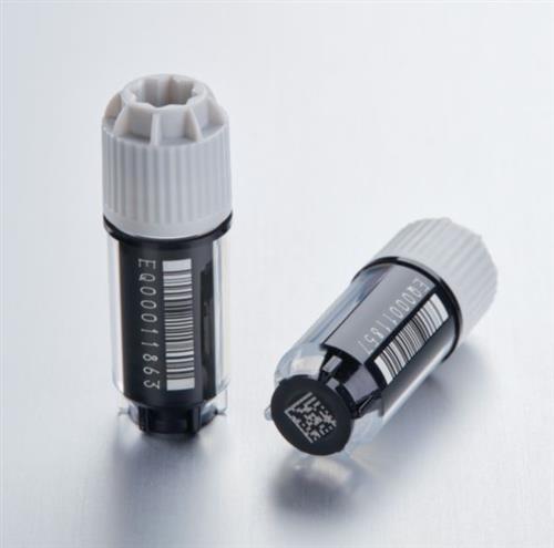 0030079418 | Eppendorf CryoStorage Vial, 1.0 mL, free of DNase, RNase, human DNA, endotoxin; external thread, pre-capped gray, with 2D SafeCode (DataMatrix/ECC200), linear and human readable code, 960 vials (10 racks × 96 vials), individually packed racks