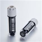 0030079477 | Eppendorf CryoStorage Vial, sterile, 1.5 mL, free of DNase, RNase, human DNA, endotoxin; external thread, pre-capped gray, with 2D SafeCode (DataMatrix/ECC200), linear and human readable code, 480 vials (10 racks × 48 vials), individually packed racks