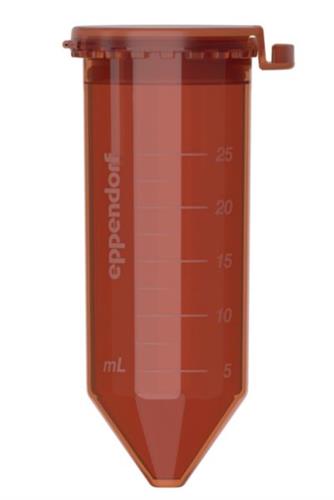 0030118421 | Eppendorf Conical Tubes 25 mL, SnapTec® cap, 25 mL, sterile, pyrogen-, DNase-, RNase-, human and bacterial DNA-free, colorless, 150 tubes (6 bags × 25 tubes)