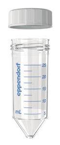0030122429 | Eppendorf Conical Tubes 25 mL, screw cap, 25 mL, PCR clean, colorless, 200 tubes (4 bags × 50 tubes)