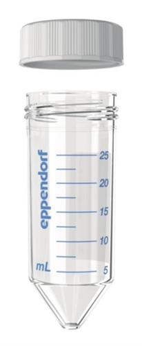 0030122445 | Eppendorf Conical Tubes 25 mL, screw cap, 25 mL, sterile, pyrogen-, DNase-, RNase-, human and bacterial DNA-free, amber (light protection), 200 tubes (8 bags × 25 tubes)