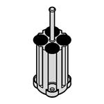 022639226 | Adapter, for 1 conical tube 50 mL, 30 mm × 115 mm, for 100 mL round bucket in Rotor A-4-38, 2 pcs.