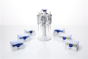 3123000942 | Eppendorf Research® plus, 6-pack, 1-channel, variable, incl. Pipette Carousel 2, 6x epT.I.P.S.® Box 2.0 and ballpoint pen, 0.1 – 2.5 µL, 0.5 – 10 µL, 2 – 20 µL (yellow), 10 – 100 µL, 20 – 200 µL, 100 – 1,000 µL