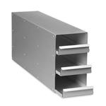 K0641-1880 | Upright freezer rack: U410 series, CryoCube® F440/ F570 series, CryoCube® F740 series  (5-compartment), 8 boxes per rack, 4 in/102 mm, drawer, aluminum