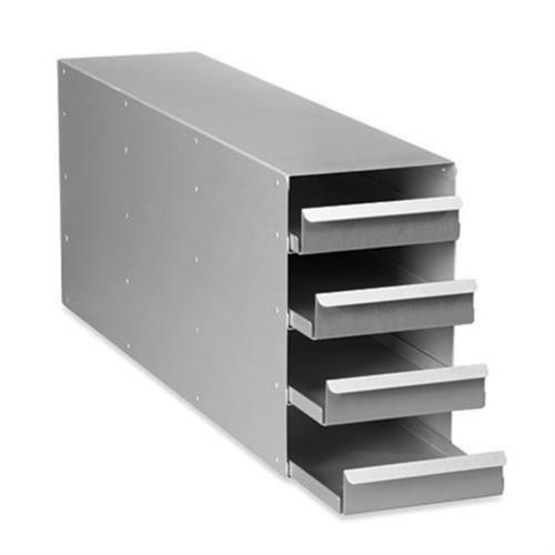 K0641-1890 | Upright freezer rack: U410 series, CryoCube® F440/ F570 series, CryoCube® F740 series  (5-compartment), 12 boxes per rack, 3 in/76 mm, drawer, aluminum