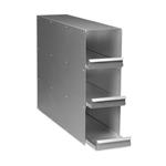 K0641-3001 | Upright freezer rack: CryoCube® F740 series (3-compartment), Innova® U360, U535, 20 boxes per rack, 3 in/76 mm, drawer, aluminum