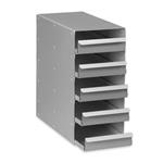 K0641-3002 | Upright freezer rack: CryoCube® F740 series (3-compartment), Innova® U360, U535, 12 boxes per rack, 4 in/102 mm, drawer, aluminum