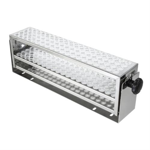 M1289-0500 | Test tube rack, large, 45 × 8 × 12.9 cm, diameter 22 – 26 mm, 22 tubes