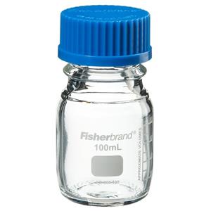 FB800100 | Fisherbrand Reusable Glass Media Bottles with Cap