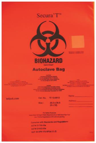 14375192 | Bag Red  Pp Bio Autoclave 8x12