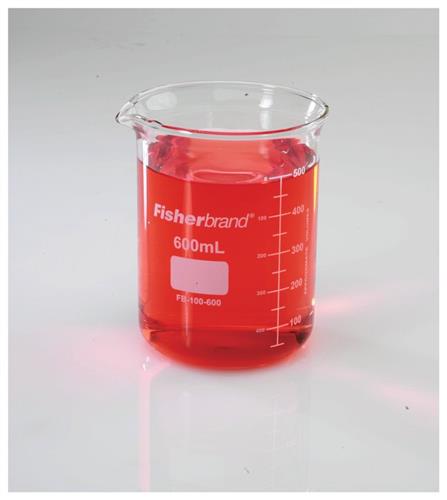 FB100600 | Fisherbrand Reusable Glass Low Form Griffin Beaker