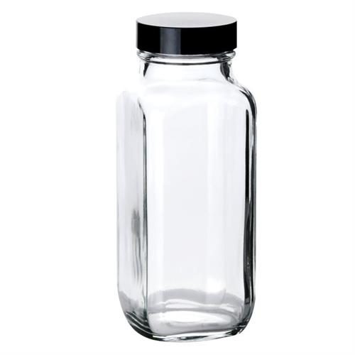 FB02911395 | Fisherbrand Clear French Square Glass Bottles with