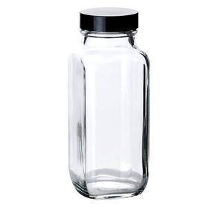 FB02911395 | Fisherbrand Clear French Square Glass Bottles with
