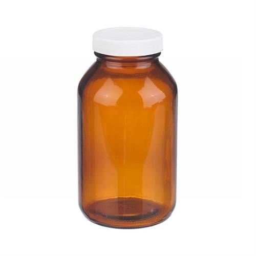 FB02911436A | Fisherbrand Amber Wide Mouth Packer Glass Bottles