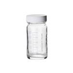 FB02911454A | Fisherbrand Clear Graduated Glass Bottles with Whi