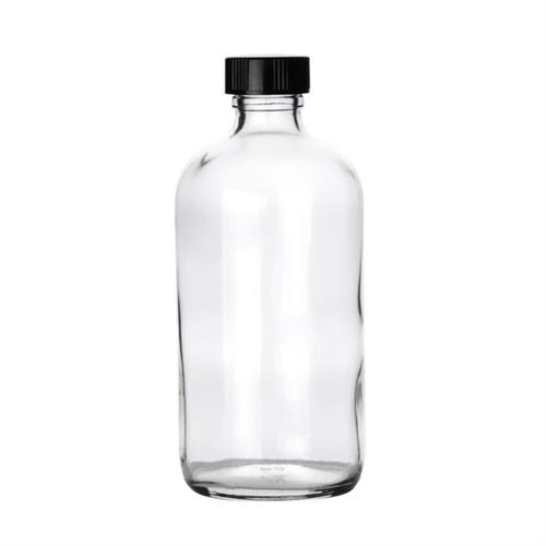 FB02911755 | Fisherbrand Clear Boston Round Glass Bottles with
