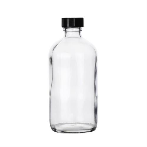 FB02911760 | Fisherbrand Clear Boston Round Glass Bottles with