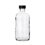 FB02911760 | Fisherbrand Clear Boston Round Glass Bottles with