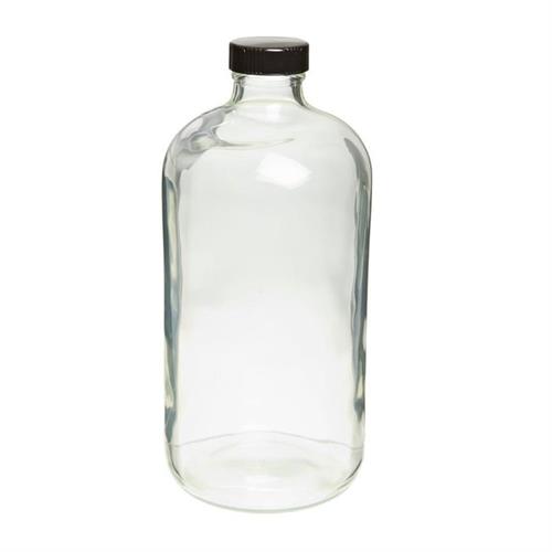 FB02911972 | Fisherbrand Safety Coated Clear Boston Round Glass