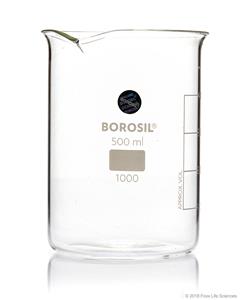 1000D24 | Borosil Beakers Low Form with Spouts 500mL 40 CS