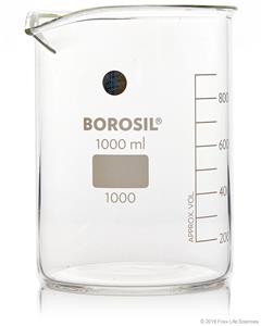 1000D33 | Borosil Beakers Low Form with Spouts 5 000mL 4 CS
