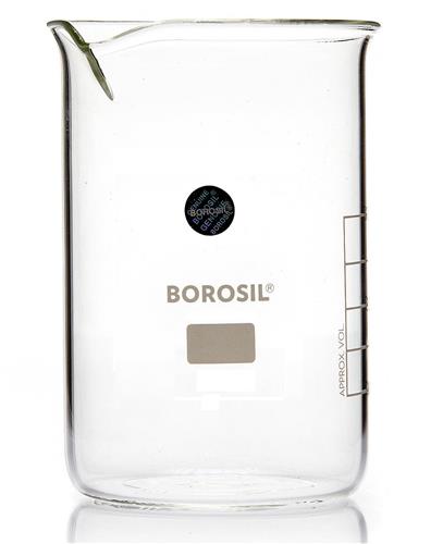 1060025 | Borosil Tall Form Beaker with Spout 600mL 20 CS