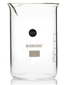 1060025 | Borosil Tall Form Beaker with Spout 600mL 20 CS