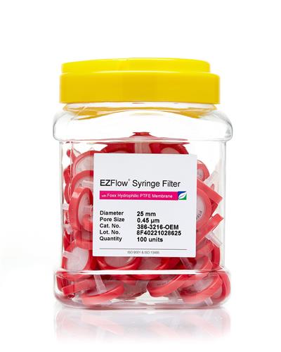 386-3216-OEM | EZFlowSyrFilter-SamPrep,0.45µmHyphilPTFE,25mm100Pk