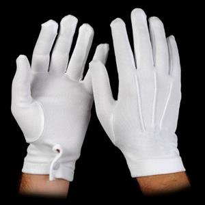 89014 | white heavy weight nylon glove w snap wrist fashio