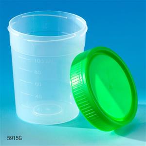 5914 | Specimen Container 4oz with Separate 1 4 Turn Red
