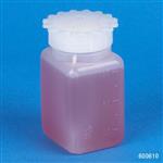 600610B | Bottle with Screwcap Wide Mouth Square Graduated P