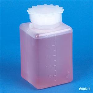 600611B | Bottle with Screwcap Wide Mouth Square Graduated P