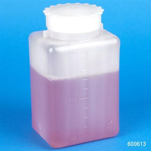 600613B | Bottle with Screwcap Wide Mouth Square Graduated P